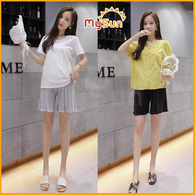 Quần đùi sooc short ngắn cho bà bầu 0 - 9 tháng vải lụa mềm mặc ở nhà đẹp chính hãng MySun