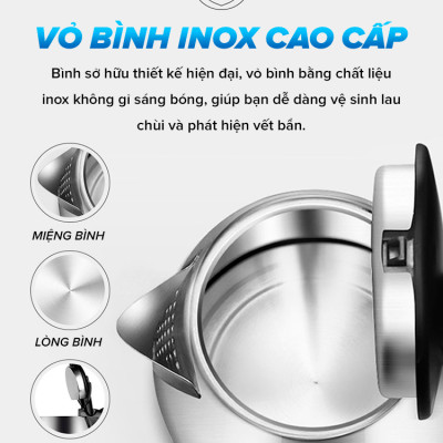 Ấm đun nước siêu tốc Asanzo SK1800-hàng chính hãng