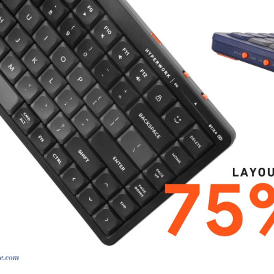 Bàn phím không dây hàng chính hãng HyperWork Silentkey Mini TS01M 75%