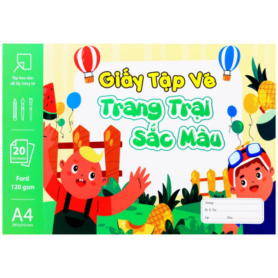 Tập Vẽ A4 - 40 Trang 120gsm - The Sun - Trang Trại Sắc Màu