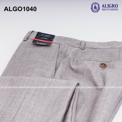 Quần âu nam Aligro màu xám vuông nhỏ, chuẩn form slimfit, tôn dáng ALGO1040