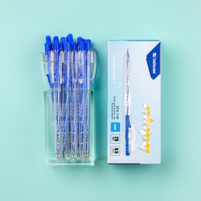 Combo 5/10/20 Bút bi Thiên Long TL-089 ngòi 0.5mm mực xanh đỏ đen dạng bấm cò nơi cầm tay có tiết diện tam giác vừa vặn với tay