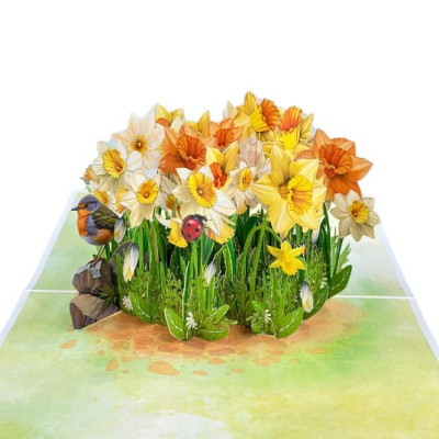 Thiệp 3D Pop Up Hoa Thủy Tiên Vàng – Thiệp Hoa Nghệ Thuật, Thiệp Chúc Mừng, Sinh Nhật, May Mắn, F56