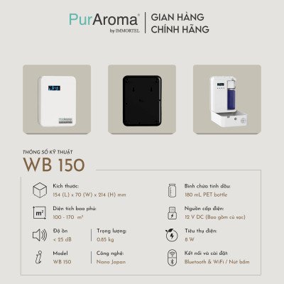 Máy Khuếch Tán Công Nghiệp PurAroma WB 150 - Công Nghệ Nano Khuếch Tán Siêu Âm
