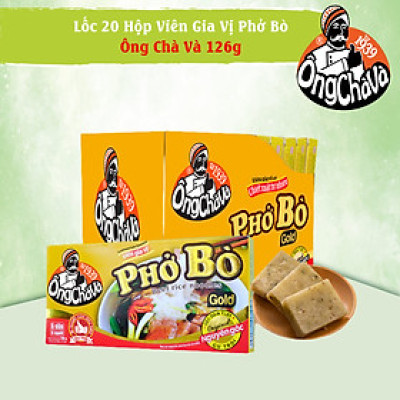 Lốc 20 Hộp Viên Gia Vị Phở Bò Gold Ông Chà Và 126g (Beef Pho Broth Cubes)