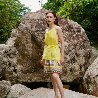 Váy Mini Linen Bohemian SKI053 thời trang thiết kế Hity