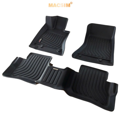 Thảm lót sàn sd Mercedes E w2014 2024+ Nhãn hiệu Macsim chất liệu nhựa TPE cao cấp màu đen