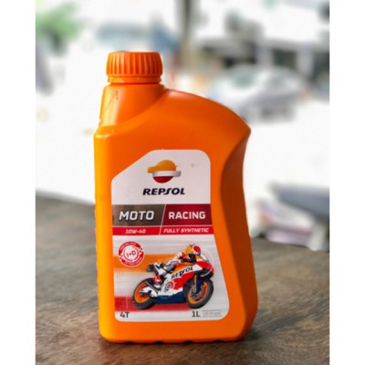 Repsol Racing 10W40 1L - Nhớt tổng hợp 100% dành cho xe máy số, xe mô tô PKL