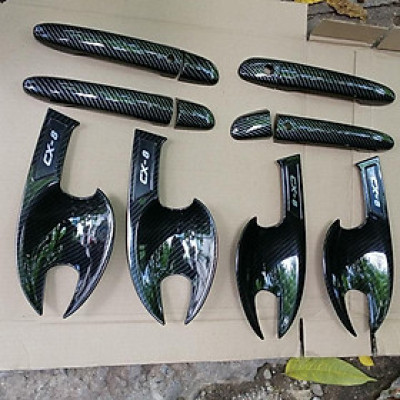 Bộ ốp tay Cửa + Hõm cửa vân carbon dành cho xe Mazda Cx8 form 2019-2020