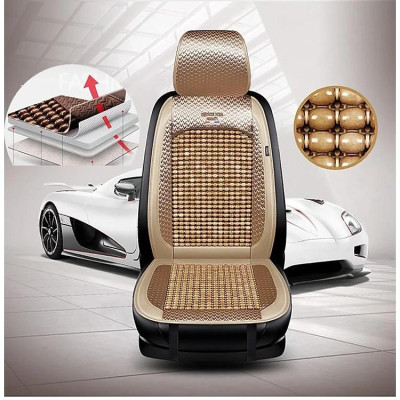 Lót ghế tựa lưng dạng hạt gỗ cao cấp cho ô tô