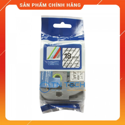 Nhãn In Tz2-141 - Đen nền trong 18mm x 8m - Dùng cho máy in BROTHER - AIMO - PUTY [Hàng nhập khẩu]