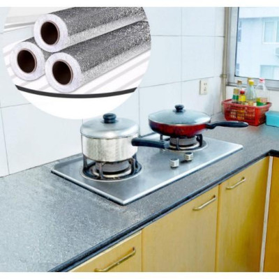 Cuộn giấy bạc dán bếp cách nhiệt, miếng decal dán tường nhà bếp chống thấm bền đẹp ( 3 mét x 60cm) và ( 2 mét x 60cm )