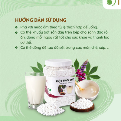 Bột sắn dây nguyên chất 1kg TÂM MINH FOODS làm mát thanh lọc cơ thể