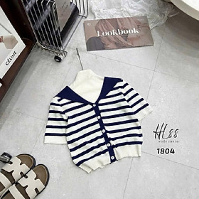 Áo thun len sọc cổ thủy thủ – phong cách Hàn Quốc, trẻ trung, dễ thương