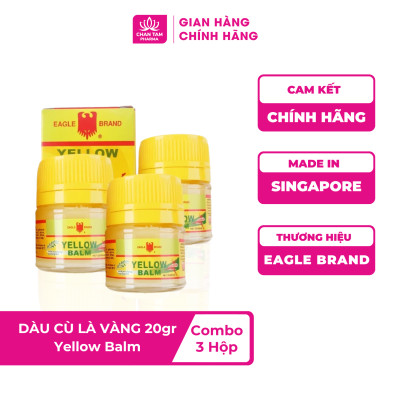 [Chính Hãng Singapore] COMBO 3 Lọ Dầu Cù Là Con Ó Vàng Yellow Balm 20g - Giảm Nhanh Cơn Đau