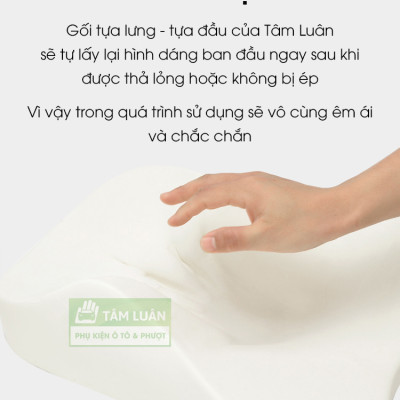 Đệm tựa lưng ghế văn phòng, gối cao su non tựa lưng ô tô Tâm Luân - Vỏ gối tựa lưng da kết hợp lưới siêu thoáng, sang trọng, gối tựa lưng văn phòng