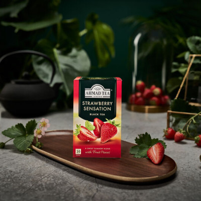 TRÀ AHMAD ANH QUỐC - DÂU (40g) - Strawberry Sensation - Thơm ngon và nhiều công dụng
