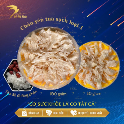 CHÂN YẾN SẠCH LOẠI 1 HÔP 50GR - YẾN SÀO ĐỖ THỊ TOÁN - CHÂN LỚN SẠCH ĐẸP - GIÒN DAI NGON BỔ DƯỠNG - LÀM ĐẸP DA - TĂNG CƯỜNG HỆ MIỄN DỊCH