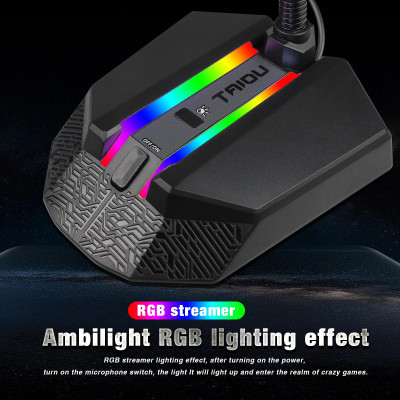 Micrô USB cho Máy tính thu nhận đa hướng 360 °  chiếu sáng RGB Cắm và có thể điều chỉnh