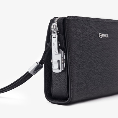 Ví Cầm Tay Công Sở Clutch Nam GENCE RB03 Chất Liệu Da Bò Cao Cấp Màu Đen