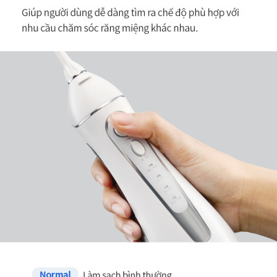 Máy tăm nước không dây LocknLock ENR166GRY - Hàng chính hãng, dung tích 300ml, 4 chế độ vệ sinh, pin xài 20 ngày - JoyMall