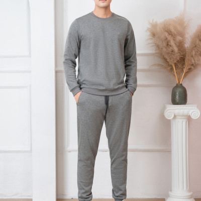 Bộ nỉ cổ tròn màu ghi nhạt ALIGRO BN.14