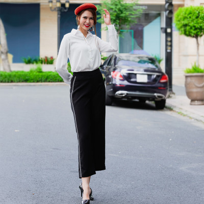 Quần Lửng Ống Rộng Quần Culottes Thời trang thiết kế Hity PAN048 (Đen Huyền Bí)