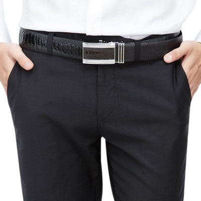 Thắt Lưng Nam Da Đà Điểu Bản Lớn Huy Hoàng HT4417 - Đen