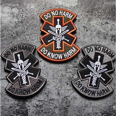 Patch phù hiệu y tế chiến trường dán quần áo_ba lô túi xách