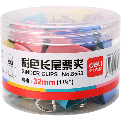 Kẹp Bướm Màu Deli 32mm 8553 