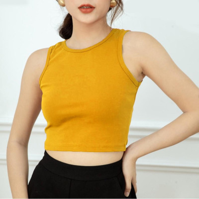Áo Thun Croptop Ngang Eo THỜI TRANG 24H dáng Body Gợi Cảm 2 Dây 3 Lỗ Sát Nách Nữ