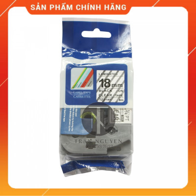 [Combo 3 hộp] Nhãn In đa lớp Tz2-141 - Đen nền trong 18mm x 8m - Hàng nhập khẩu