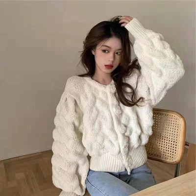 Áo len cardigan hoa hồng thời trang trẻ trung - Hàng cao cấp