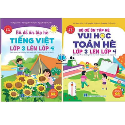 Sách - Combo Bộ Đề Ôn Tập Hè Tiếng Việt Lớp 3 Lên Lớp 4 và Vui Học Toán Hè Lớp 3 Lên Lớp 4