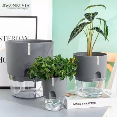 Chậu trồng cây tự tưới thông minh Monrovia, để bàn, trang trí trong nhà, bàn làm việc, sang trọng, Tiêu Chuẩn Châu Âu