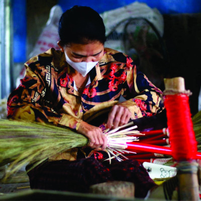 Chổi đót quét nhà, chổi chít  cán trúc rẻ bền đẹp Cao Cấp Đã Làm Sạch Bụi Bông Cỏ