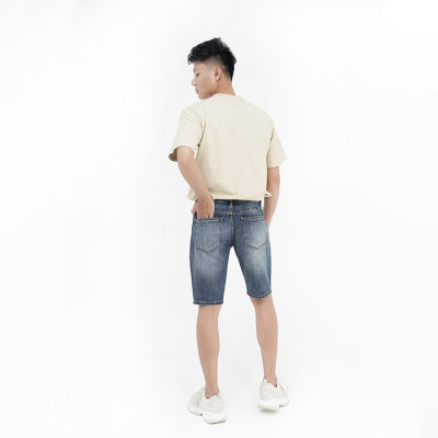 Quần Short Jeans Nam Cao Cấp HUNTER X-RAYS  Form Slimfit Cotton Xanh Đá  Thời  Thượng S46