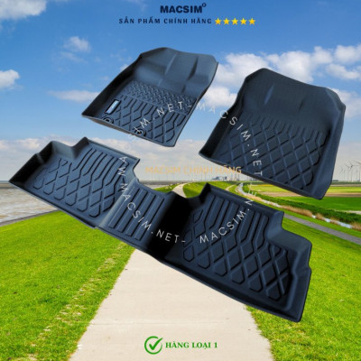 Thảm lót sàn xe ô tô Toyota Wigo 2023 Nhãn hiệu Macsim chất liệu nhựa TPE cao cấp màu đen