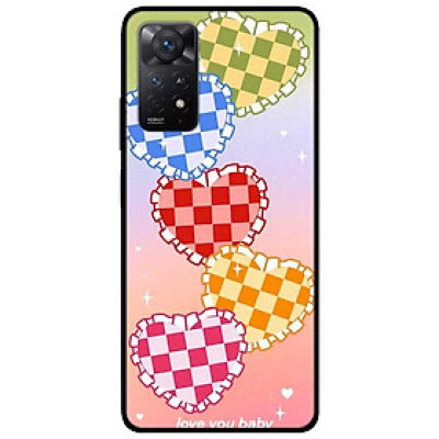 Ốp lưng dành cho Xiaomi Redmi Note 11 Pro mẫu Tim ô Vuông