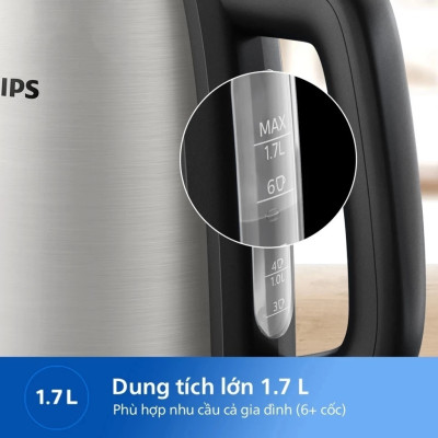 Ấm Đun Nước  Philips 1.7L HD9350/90, công suất 2000w | Hàng Chính Hãng