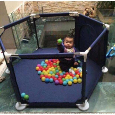 Quây bóng lục giác khung inox vải dù cho bé tặng kèm 5 quả bóng cho bé