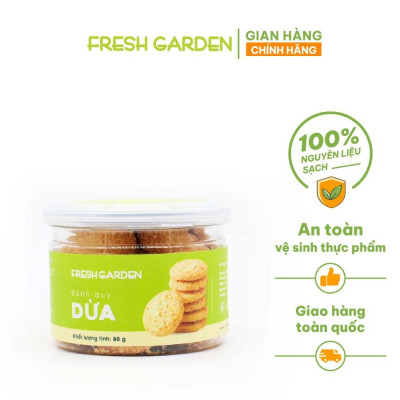 Bánh Quy Dừa Ăn Vặt FRESH GARDEN Vị Dừa Thơm Ngon Giòn Tan Ngay Trong Miệng Hộp 80G