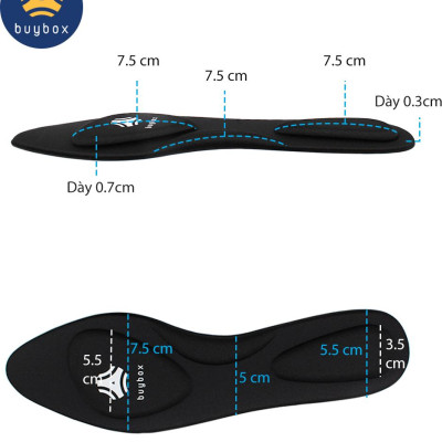 Lót giày cao gót mũi nhọn 4D có gờ chống sốc giảm mỏi gang bàn chân - buybox - BBPK65