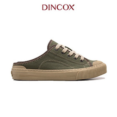 Giày Sục Đạp Gót Mules Vải Sneaker Unisex Tăng Chiều Cao 4cm DINCOX E10 Matcha
