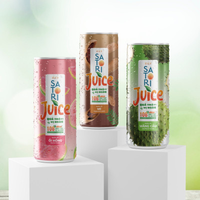 Combo 2 thùng nước ép trái cây Satori Juice nhiều vị - (250ml/lon)