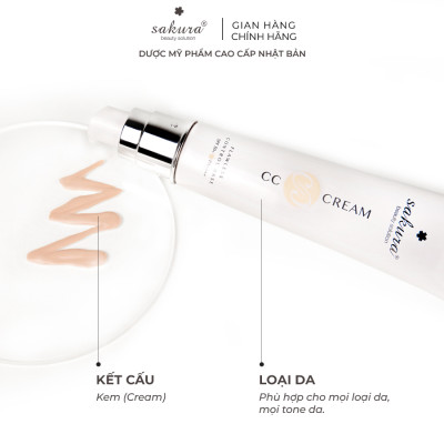 Kem Trang Điểm Chống Nắng Sakura CC Cream Flawless Control Base (40ml)