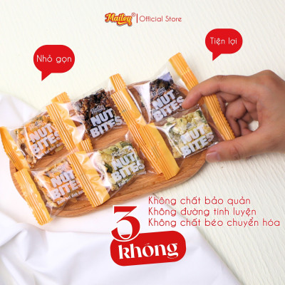 [COMBO 3 TÚI] Bánh hạt dinh dưỡng NUT BITES Mailey túi 96g - thơm ngon từ hạt tự nhiên và giàu dinh dưỡng
