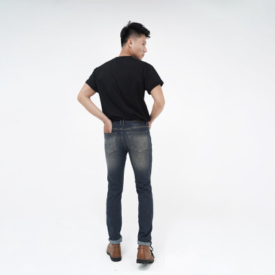 Quần Jeans Nam Cao Cấp HUNTER X-RAYS Form Slimfit Thun Màu Xanh Căn Bản D28