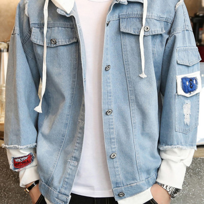 Áo khoác jeans nam hoodie AB05