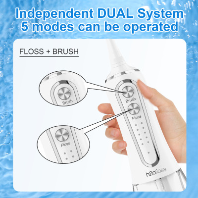 Máy tăm nước kết hợp bàn chải điện 2 in 1 H2Ofloss HF-S01 - Hàng chính hãng